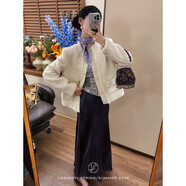 鷺青一原創(chuàng  )【雨霄】編織小香外套女早春法式粗花呢白色短外套2025新款 白色 S