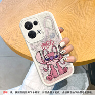 BUAG適用OPPOreno14手機殼情侶個性史迪仔reno13/12鏡頭全包軟硅膠reno10pro卡通男9皮紋11保護套8女新 古董白-米白安琪Angel OPPO Reno13