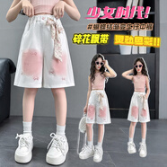 THINKPIRE女童褲子夏裝薄款兒童短褲2025夏季潮裝褲子8-12-15歲女孩中褲 白色 160 碼建議身高155CM