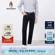 Hush Puppies暇步士男裝秋簡約百搭易打理高彈修身商務(wù)休閑褲 097黑色3 38