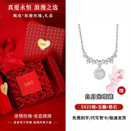 奧斯坦汀S925銀玉髓項鏈女士輕奢高級感吊墜鎖骨鏈七夕情人節(jié)禮物送女生友 白月光項鏈-摯愛玫瑰禮盒 單條