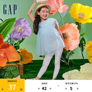 Gap女童夏季圓點logo松緊腰打底褲純色兒童裝長褲890224 白色 150 cm (L)亞洲尺碼