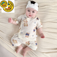 G·DUCK KIDS嬰兒衣服分體套裝夏季薄款棉短袖短褲睡衣空調服寶寶夏天衣服0-3 恐龍兔 （按扣襠）1套裝 66cm 建議2-4月12-15斤內穿