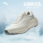 安踏（ANTA）旅步2S丨PG7厚底緩震回彈跑步鞋男耐磨舒適運(yùn)動(dòng)鞋子112535545 象牙白/數(shù)字霧灰-5 39