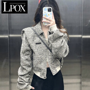 LPOX外套女小眾設(shè)計(jì)感短款小香風(fēng)外套女2025新款寬松休閑款外套女 圖片色 【版送胸牌】 M 建議94-105斤左右
