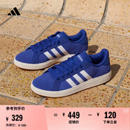 adidas「面包鞋」GRAND COURT BASE 00s休閑低幫板鞋男女阿迪達斯 半熒光藍/白色/樹脂黃   37