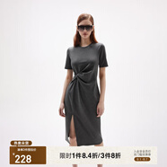 ONLY夏季時(shí)尚休閑長(zhǎng)款開(kāi)叉收腰顯瘦連衣裙女|124261004 S03 深花灰色 XS