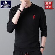 傳奇保羅秋冬季保羅男士長(zhǎng)袖t恤品牌潮流刺繡高端體恤圓領(lǐng)運(yùn)動(dòng)衛(wèi)衣打底衫 黑色主圖款 春秋款 M 48/170/適合100-120斤