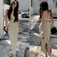 花語(yǔ)志吊帶連衣裙裙子女夏季2025新款長(cháng)裙無(wú)袖純欲海邊沙灘裙抹胸裹胸裙 后背鏤空連衣裙【豆綠色】 M 【建議125斤以?xún)取?
                                         title=