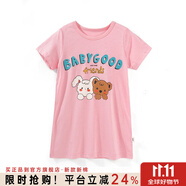 瑁恩·瑁愛(ài)（Mn·Mo）兒童純棉薄款睡裙公主吊帶背心裙夏季女童全棉家居空調服 02#小兔小熊(冰川玫瑰粉) 120 建議身高110cm左右