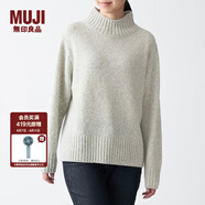 無印良品 MUJI 女式 含牦牛絨羊毛 寬版毛衣 BAL02A0A 淺灰色 M-L
