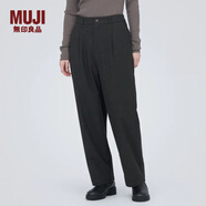 無(wú)印良品（MUJI）女式 彈力起毛 抽褶褲 休閑西褲長(zhǎng)褲子春秋款 BE1P0C3A 深棕色 S (155/62A)