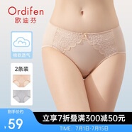 歐迪芬女士?jì)妊澙俳z棉質(zhì)無(wú)痕三角褲吸汗透氣女式情人節禮物 XK8A20