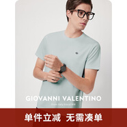 卓凡尼·華倫天奴（GIOVANNI VALENTINO）涼感圓領(lǐng)短袖T恤男裝純色半袖夏裝透氣體恤衫 知更灰（新版） L