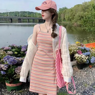 鉑吶苓連衣裙子女2025款吊帶裙小個(gè)子收腰顯瘦氣質(zhì)包臀休閑旅游度假短裙 條紋吊帶裙-短款 L （建議100-115）