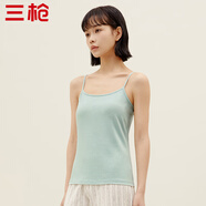 三槍?zhuān)═HREEGUN）新疆棉背心女士純棉高彈透氣打底杉運動(dòng)內搭可外穿吊帶衫無(wú)袖上衣 海鹽綠A3（吊帶） M