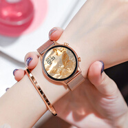 HKMW華為機適用智能手表多功能2025新款藍牙通話(huà)支付語(yǔ)音助手高配健康監測高顏值鋼帶送女友智能手表 玫瑰金【通話(huà) 支付 心率 血壓 血氧 計算器 天氣