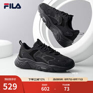 斐樂（FILA）跑步鞋老爹鞋男子跑步鞋MARSⅡ火星二代情侶款復古運動鞋休閑鞋 黑-BK-F12M141116F 39