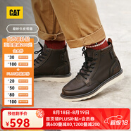 CAT卡特馬丁靴工裝靴男靴男鞋機車風(fēng)復(fù)古牛皮短靴高幫鞋子男七夕禮物 黑色 43