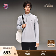 蓋世威（K·SWISS）男T恤秋季新款透氣百搭休閑T恤1010736 094青錫灰 L