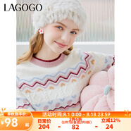 lagogo【抗起球】軟糯費爾島甜美毛針織衫女拉谷谷秋冬新款毛衣 混色(Y0) L 165/40