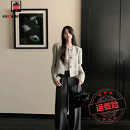 AEMAPE2025春秋新款小香風外套女短款氣質復古圓領單排扣上衣條紋寬松 圖片色 常規(guī) M _建議105-120斤左右