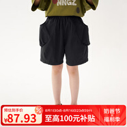 NNGZ諾諾公主大口袋女童休閑短褲夏季戶外運動速干褲洋氣百搭童裝五分 黑色【現(xiàn)貨】 120 cm