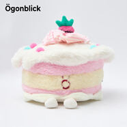 北歐時刻（gonblick）草莓生日蛋糕禮物玩偶公仔擺件可愛萌趣毛絨玩具抱枕娃娃 粉紅