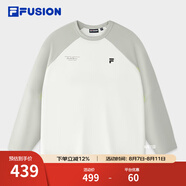 FILA FUSION斐樂(lè )潮牌情侶款針織長(cháng)袖衫2025夏季新款插肩袖純棉長(cháng)T 云白色-WT M 170/92A/M
