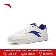 安踏（ANTA）板鞋男2025夏季新款低幫潮流防滑耐磨男子休閑運動鞋 象牙白/藍-3 42 (260mm)