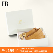 HR赫蓮娜女士皮帶時(shí)尚簡(jiǎn)約腰帶女珍珠愛心扣頭牛皮女士腰帶 米黃色 90cm