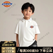 Dickies童裝2025新款夏季兒童短袖T恤男童女童POLO衫寬松上衣潮牌 白色新 110 cm