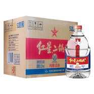 紅星二鍋頭北京 2L大桶裝酒 清香型高度白酒 泡藥酒 純糧口糧酒 52度 2L 6桶 整箱
