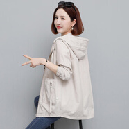 潮思匯外套女春秋2025新款女裝氣質(zhì)小個(gè)子上衣休閑百搭洋氣短款?yuàn)A克風(fēng)衣 米白色 L 【110-125斤】