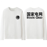 希詠熊NASA國(guó)家電網(wǎng)長(zhǎng)袖T恤男秋季純棉體恤可定制工作服2025新款衣服棉 長(zhǎng)袖白色2 均碼 100cm