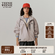 Teenie Weenie小熊外套女時(shí)尚簡(jiǎn)約休閑戶外運(yùn)動(dòng)防風(fēng)防水連帽夾克外套上衣女 灰色 M (165)
