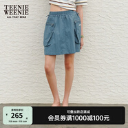 Teenie Weenie小熊女裝簡約夏裝戶外工裝風(fēng)半身裙時尚運(yùn)動短裙 深藍(lán)色 M (165)