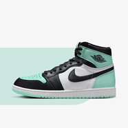 耐克（NIKE）【潮】Air Jordan aj1板鞋男女新款高幫休閑跑步運(yùn)動(dòng)耐磨籃球鞋 FD1437/DZ5485-130 /黑薄荷綠 37.5 GS