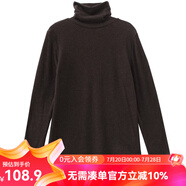 雲上生活秋冬復古休閑磨毛暖絨打底衫溫暖內搭長(cháng)袖高領(lǐng)T恤T6676F 深咖色 L