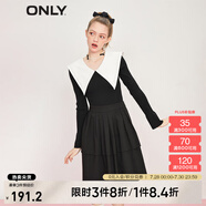 ONLY時(shí)尚潮流海軍風(fēng)尖領(lǐng)收腰短款連衣裙女|123107032 H1Z 黑色BLACK XS (155) 76A