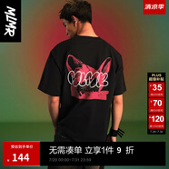 MLMR MY LIFE MY RULES24春夏新款男女情侶同款發(fā)泡字母膠印筆刷感涂鴉短袖T恤M24101008 E40黑色 M