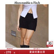 ABERCROMBIE & FITCH女裝25夏季新款性感辣妹亞麻混紡修身迷你半身裙短裙KI143-5067 黑色 XS (160/66A)