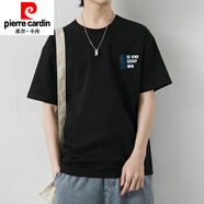 皮爾卡丹（pierre cardin）長(cháng)袖T恤男棉寬松大號寬松笑臉棉質(zhì)休閑體恤剪標短袖打底衫 3067黑色 2XL