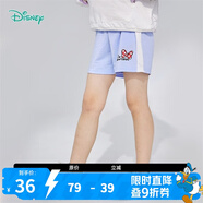 迪士尼寶寶（Disney Baby）迪士尼童裝女童短褲清爽夏日米妮時尚五分褲輕巧 淺紫藍 24個月/身高90cm