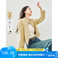梵希蔓黃色美式復(fù)古短外套女2025年春季新款小個(gè)子拼接設(shè)計(jì)感上衣 M5675 黃色 M