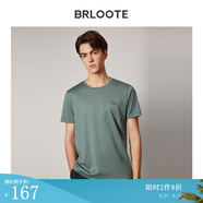 Brloote/巴魯特新疆長絨棉短袖T恤男圓領(lǐng)小白T夏季簡約百搭體恤衫上衣新品 軍綠 190/108A