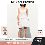 UR夏季新款女裝少女感超寬松層疊拼接白色半裙UWL540025 本白 (超寬松) S(XS-S)