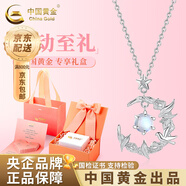 中國(guó)黃金（CHINA GOLD）藍(lán)桉與鳥(niǎo)S925銀項(xiàng)鏈女生新款銀飾吊墜七夕情人節(jié)禮物送女朋友老婆 藍(lán)桉與釋槐鳥(niǎo)項(xiàng)鏈【心動(dòng)禮盒】