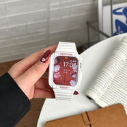 樂諾（LENUO）樂諾新年紅色電子風(fēng)iwatch8表帶蘋果手表applewatch6手表帶感s8可愛新 電子風(fēng)-云霧白 41mmiwatch78送膜透明套