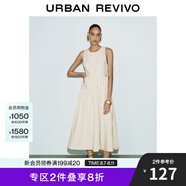 UR2025夏季新款女裝法式后背鏤空系帶無(wú)袖連衣裙UWM750050 卡其 L